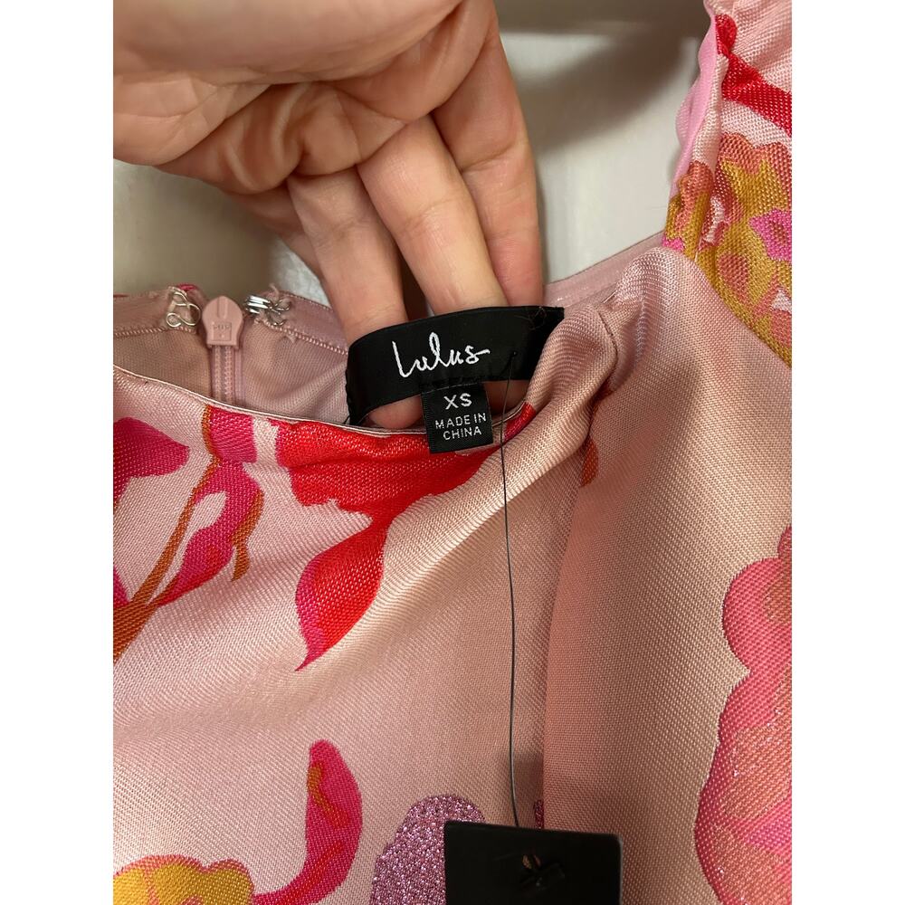 Lulu's Pink Floral Puff-Sleeve Mini Dress - Picture 9 of 13